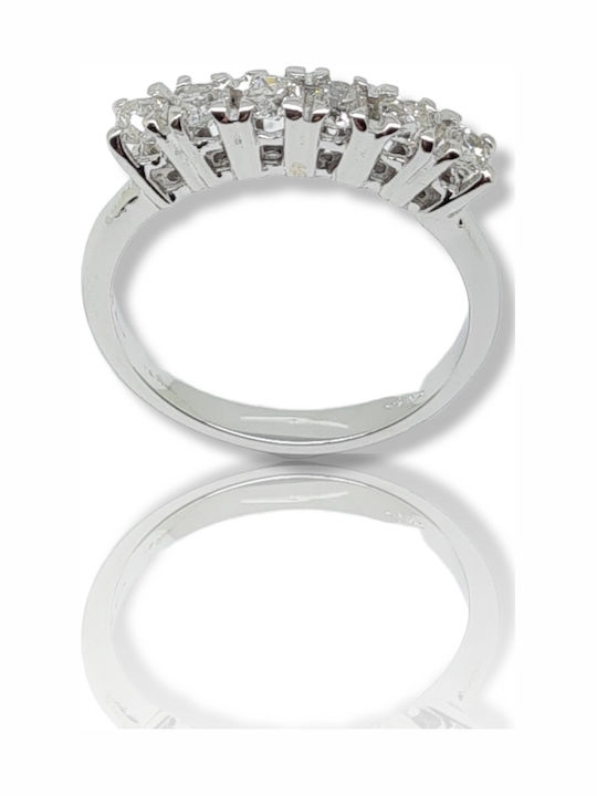 Mentzos Damentlicher Ewigkeitsring mit Diamant aus Weißgold 18K