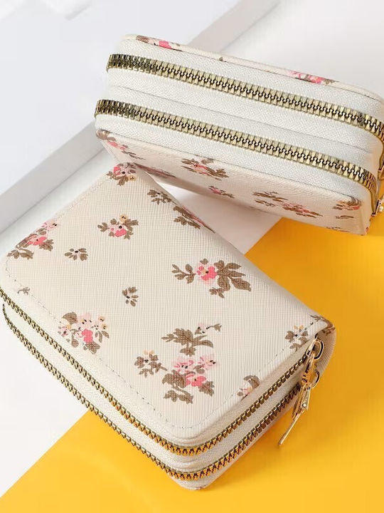 By Queen Elegant Women's Wallet Floral Mini Wallet Double Zipper