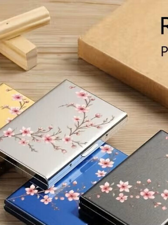 By Queen Floral Cherry Blossom Metal Card Holder
