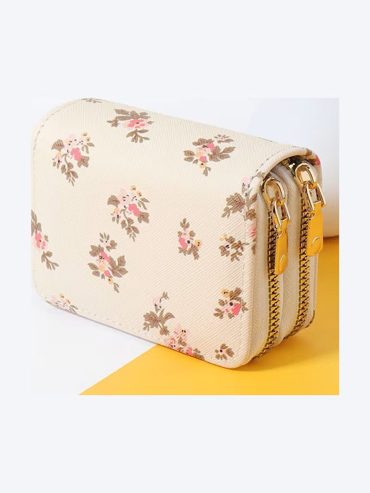 By Queen Elegant Women's Wallet Floral Mini Wallet Double Zipper