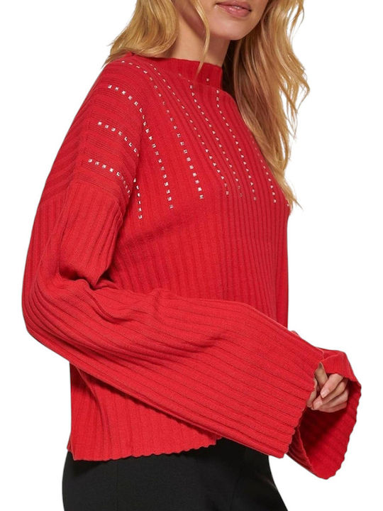 Women's Long Sleeve Sweater Cotton Red