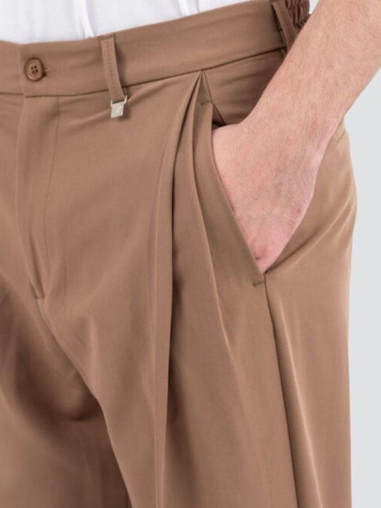 Elastic Trousers in Regular Fit Cinnamon
