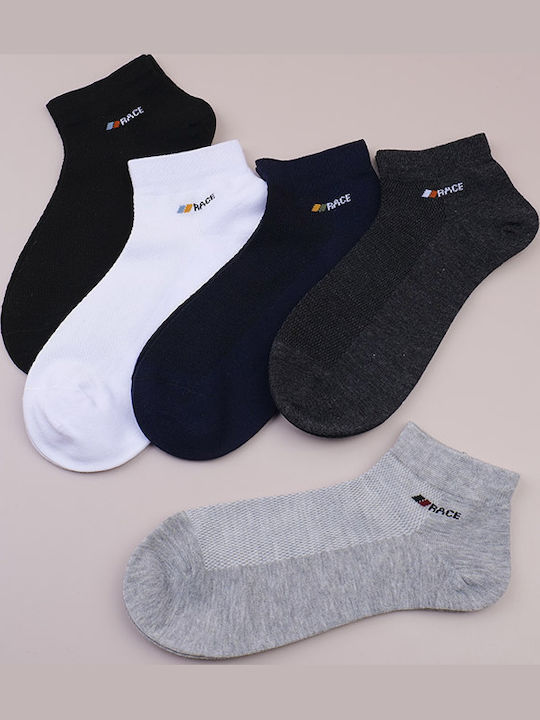 Kurze Herren Socken mit Buchstaben 3 Paare Grau
