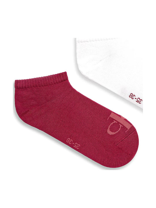 Calvin Klein Γυναικείες Κάλτσες Λευκο- Φουξια 2Pack