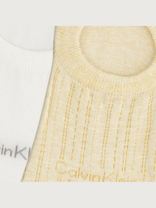 Calvin Klein Ανδρικές Κάλτσες Λευκο- Μπεζ 2Pack