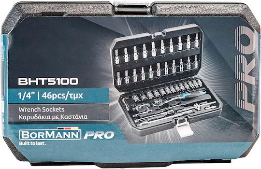 Bormann BΗΤ5100 Set Ratchet 1\4" 46pcs 024675