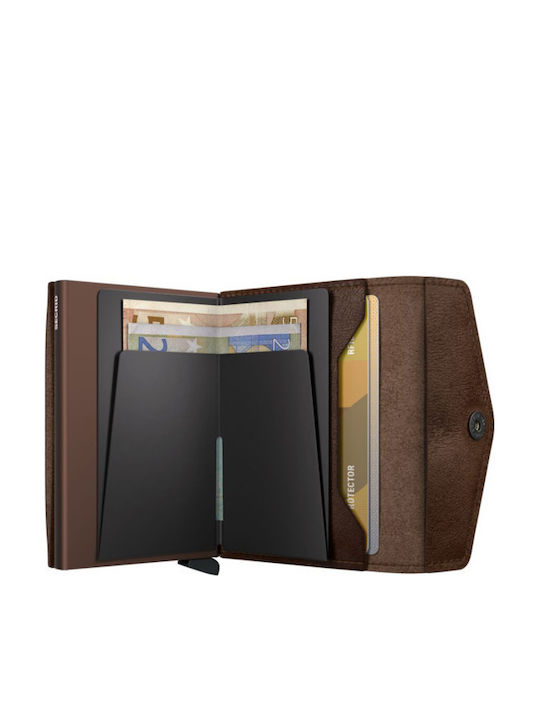 Wallet Vintage Δερμάτινο Ανδρικό Πορτοφόλι με RFID Καφέ