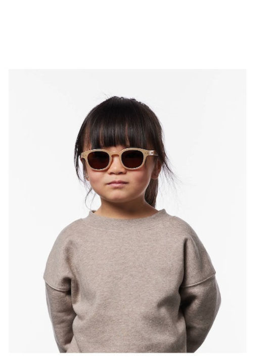 Izipizi Oval Kids Sunglasses with Polarized Lens Brown for 5-7 Years