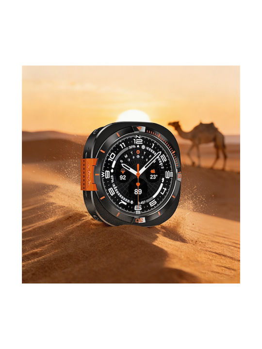 Ultra Hybrid Alouminium Θήκη Samsung Galaxy Watch Ultra 47mm Black Orange Ultra Hybrid Alouminium Θήκη Samsung Galaxy Watch Ultra 47mm Black Orange