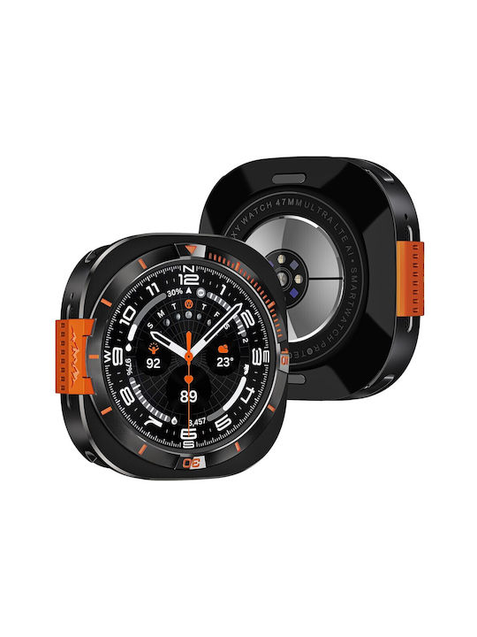 Ultra Hybrid Aluminium Case Samsung Galaxy Watch Ultra 47mm Black Orange