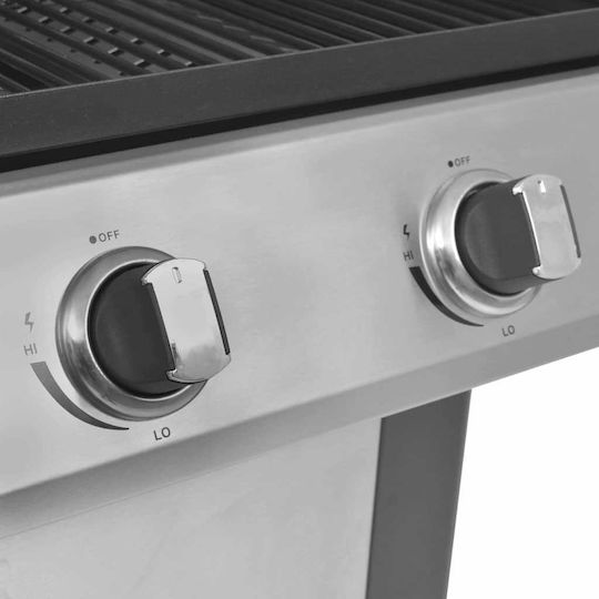 vidaXL Gasgrill mit 2 Grills und Seitenbrenner