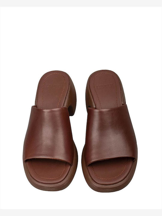 Mules with Heel in Brown Colour