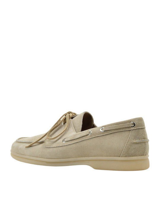 Leather Women's Moccasins in Beige Colour E509-beige