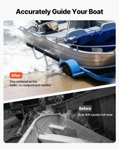 Vevor Boat Trailer Guides 425 Mm/475 Mm Height Adjustable Trailers Guide 2pcs Thickened Steel Trailer Guide-ons Thick Support Pads Fits L-beam Box C-channel Bunk-style Pontoon Trailers