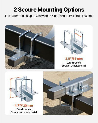 Vevor Boat Trailer Guides 425 Mm/475 Mm Height Adjustable Trailers Guide 2pcs Thickened Steel Trailer Guide-ons Thick Support Pads Fits L-beam Box C-channel Bunk-style Pontoon Trailers