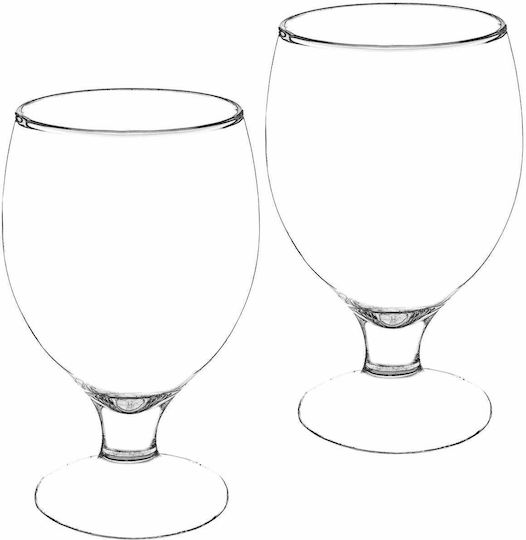 Kadax Set of Glasses for Water Beer and Cocktail Colonna Glass 370ml 2 Pieces
