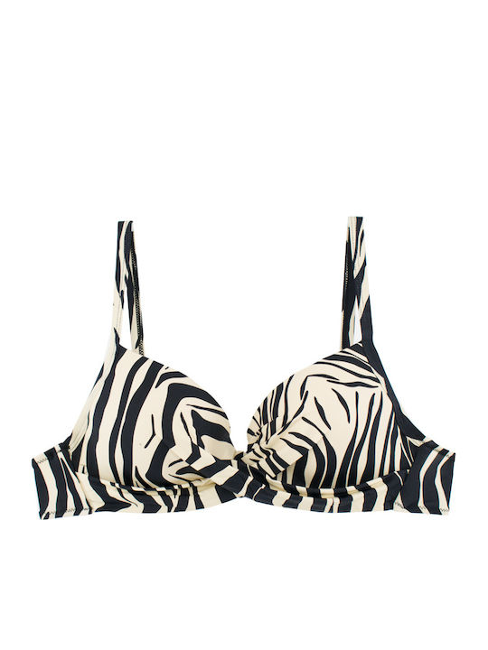 Дамски Бански Bikini С Банели Драпиран Черен