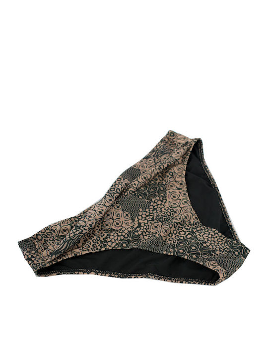 Women's Bikini Strapless Underwire Animal Mix Print Black