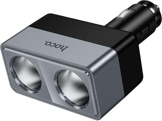 Hoco Încărcător Auto 240W Cu Porturi 2x Priză Auto De Brichetă Culoare Neagră