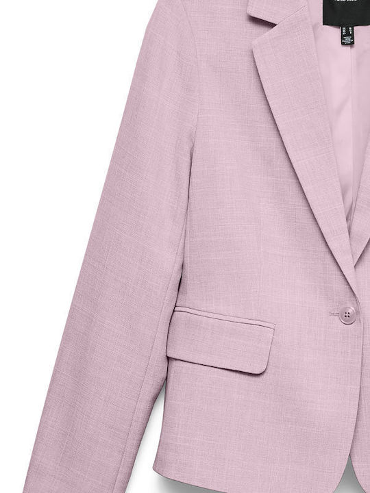 Vero Moda Κοντό Γυναικείο Σακάκι Ροζ