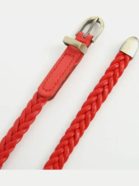 Thin Braided Belt One Size Red