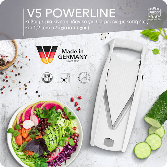 Borner Kitchen Cutting & Slicing Tools Slicer V5 Powerline Basic Set 3 Pieces White
