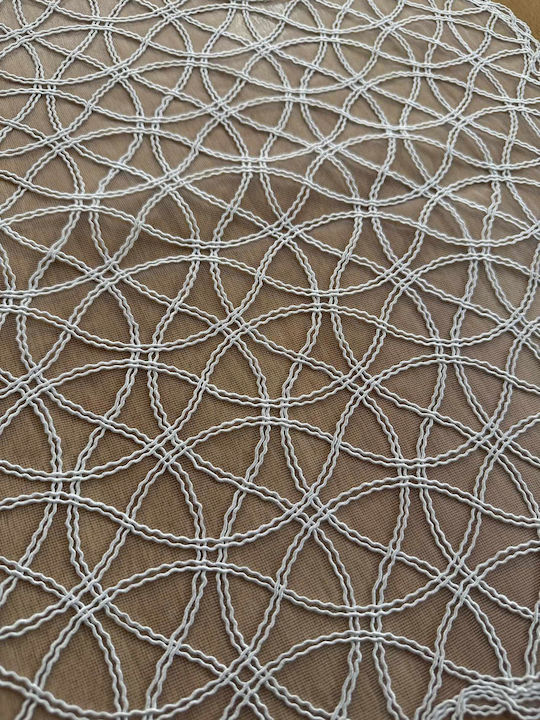 Linea Home Checkered Tablecloth with Lace Tidal White 100x100cm