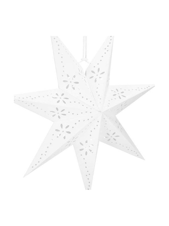 Stea Suspendată De Crăciun Din Hârtie Albă 3x3cm