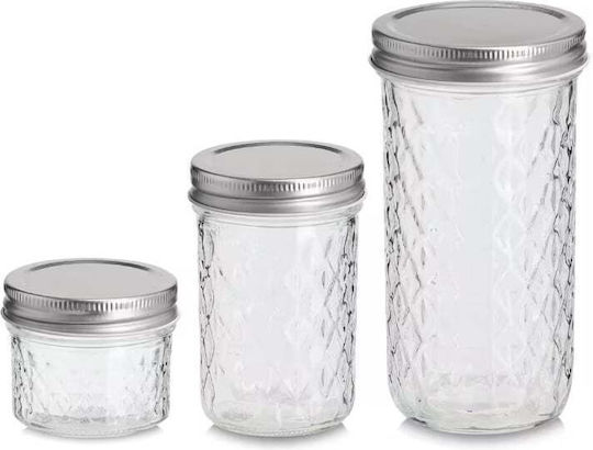 Zeller Set of 3 General Use Glass Jars with Cork Transparent 100ml 3 Pieces