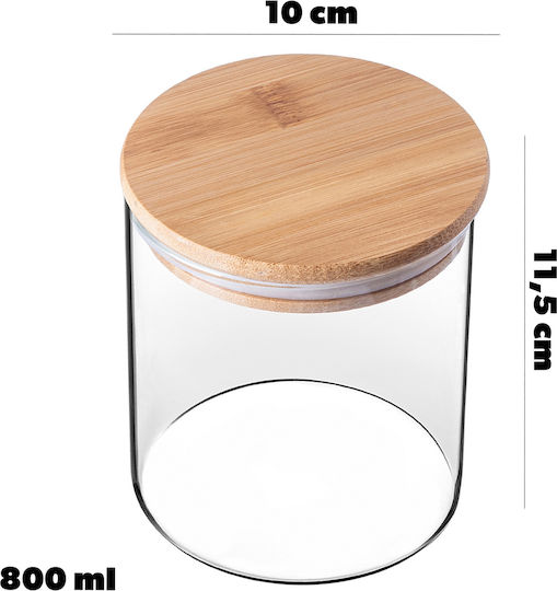 Kadax Set 3 Stück Getreidegläser mit Deckel Glas Transparent 800ml