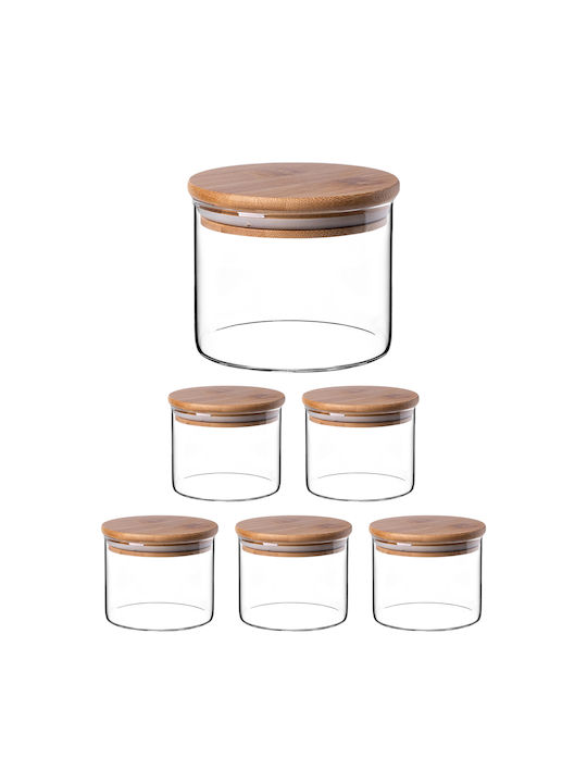 Kadax Set 6 Stück Getreidegläser mit Deckel Glas Transparent 550ml 6 Stück