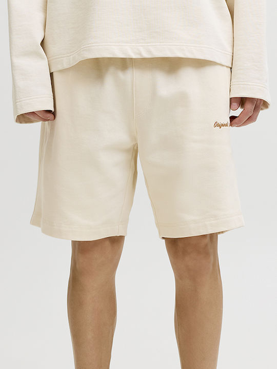 Jack & Jones Αθλητική Ανδρική Βερμούδα Antique White Biege