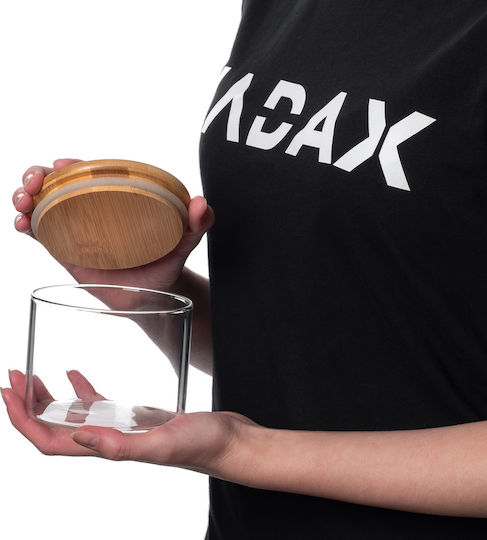 Kadax Set of 3 Glass Transparent Cereal Jars with Lid 550ml 3 Pieces