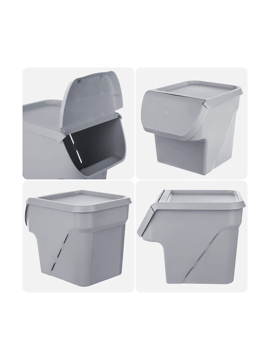 Kadax General Use Vase with Lid Plastic Gray 26.5x26x33cm
