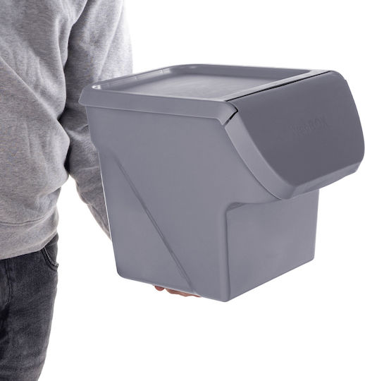 Kadax Vază Utilizare Generală Cu Capac Plastic Gri 26.5x26x33cm