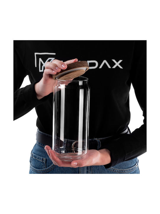 Kadax Glass Food Jar for Pasta Tea Sugar Cereals Coffee with Lid Transparent 950ml 1 Piece