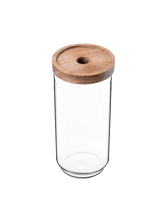 Kadax Glass Food Jar for Pasta Tea Sugar Cereals Coffee with Lid Transparent 950ml 1 Piece