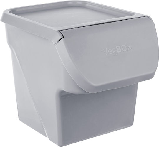 Kadax Vază Utilizare Generală Cu Capac Plastic Gri 26.5x26x33cm