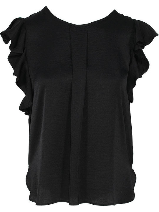 Women's Blouse Short Sleeve Black