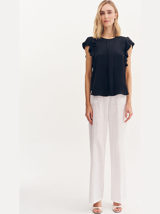 Women's Blouse Short Sleeve Black