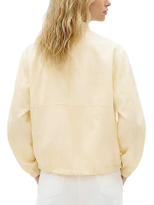 Tommy Hilfiger Short Women's Bomber Jacket Beige