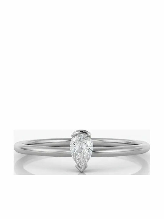 Single Stone Ring From 18K Gold With Diamond