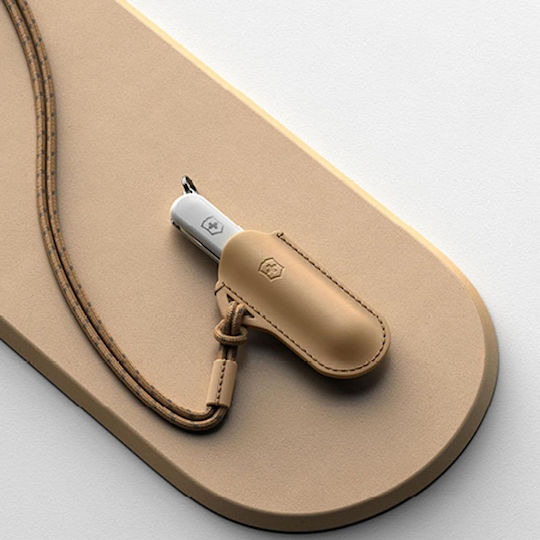 Classic Sd Schweizer Armee-Messer 58 Mm 7 Funktionen Weiß Leder-Gehäuse Beige