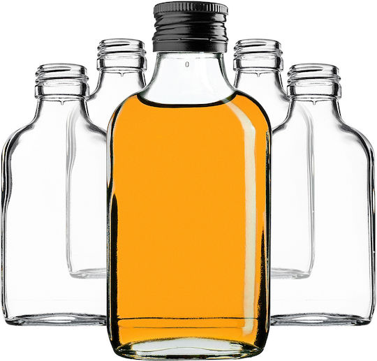 100ml Flask Bottle Black Cap 1 Pc
