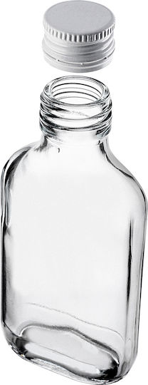 Sticlă Flask 100ml Capac Alb 10 Bucăți