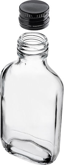 100ml Flask Bottle Black Cap 1 Pc