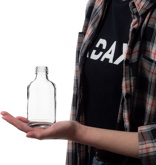 100ml Flask Bottle Black Cap 1 Pc