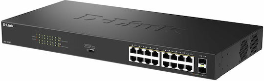 D-Link DGS-1018P/E L2 Switch with 16 Gigabit (1Gbps) Ethernet Ports and 2 SFP Ports