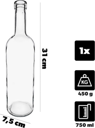 Kadax Wein-/Getränkeflaschen Bordeaux 0,75 l 750ml Flaschen Wein Cider Weiß