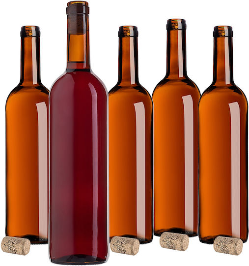10 Pcs Glass Bottles Wine Liqueur Wine Bottle 0.75l 750ml + Stoppers